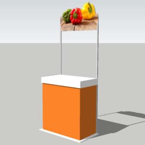 Stand animation en carton écologique avec fronton