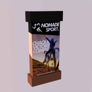 Totem publicitaire avec cornière en carton écologique - 190cm