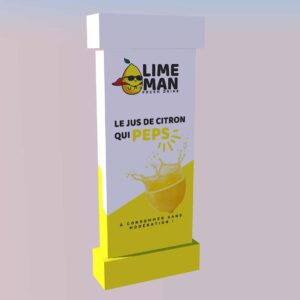 Totem publicitaire cornière en carton écologique - 2,20 m