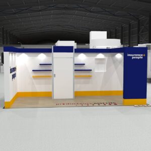 Stand 18m² avec cornière, arche et réserve